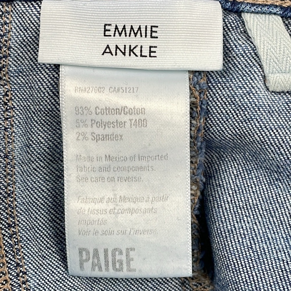NWT Paige Emmie Ankle Skinny Jeans Button Fly Button Pockets High Rise 29 - Picture 11 of 11